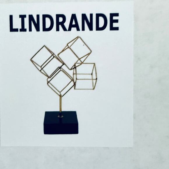 IKEA LINDRANDE Gold Cube Decoration 10 3/4" - Picture 2 of 4